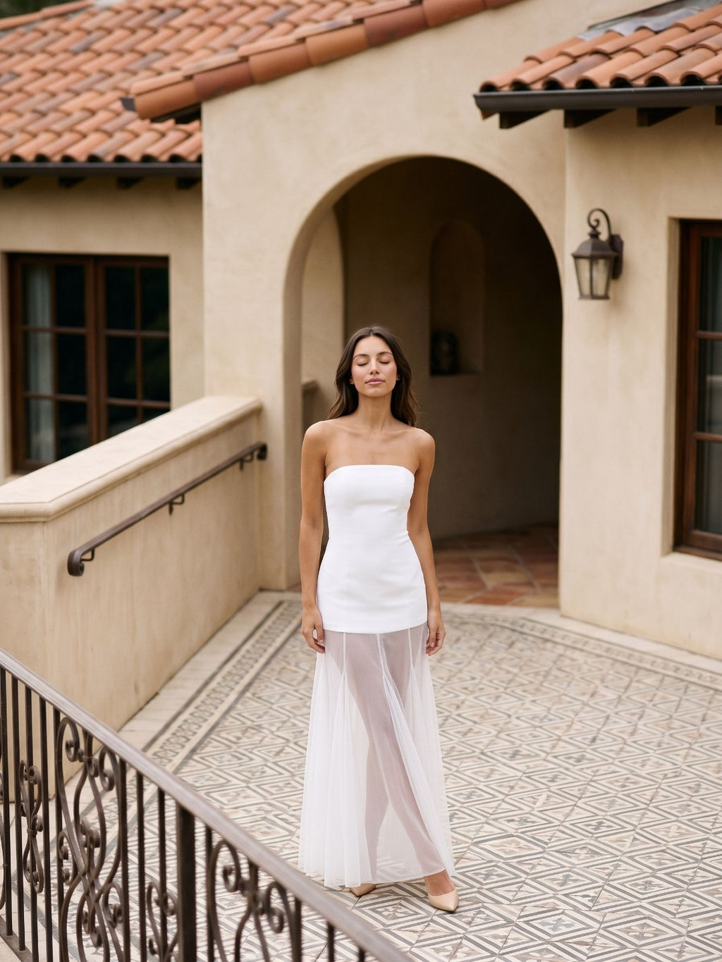 White Matte Satin Sheath Straight Neck Back Zip Floor-Length Evening Dress
