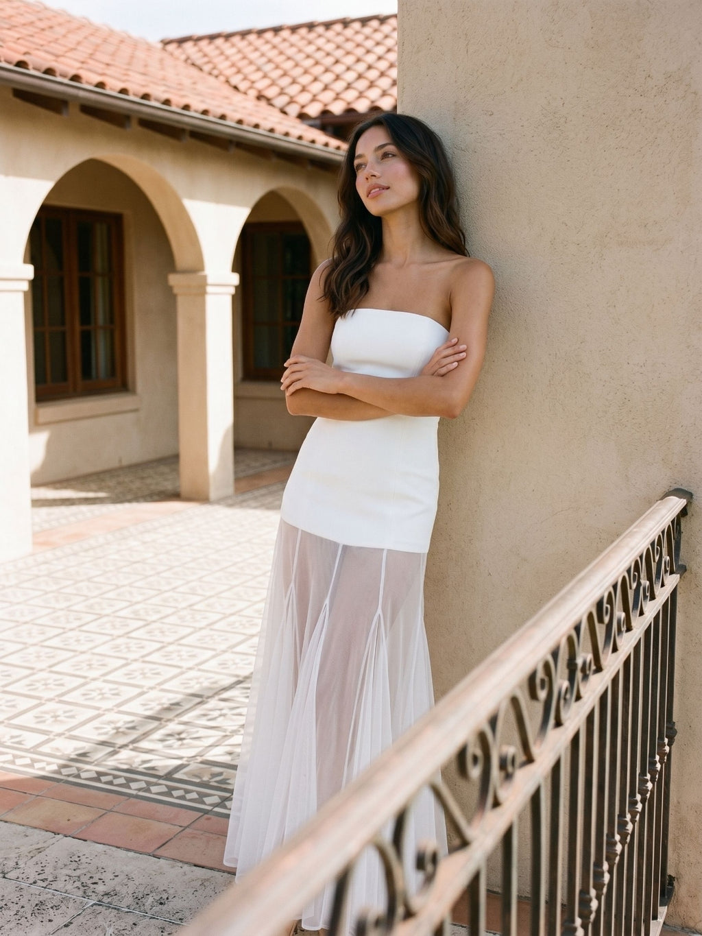 White Matte Satin Sheath Straight Neck Back Zip Floor-Length Evening Dress