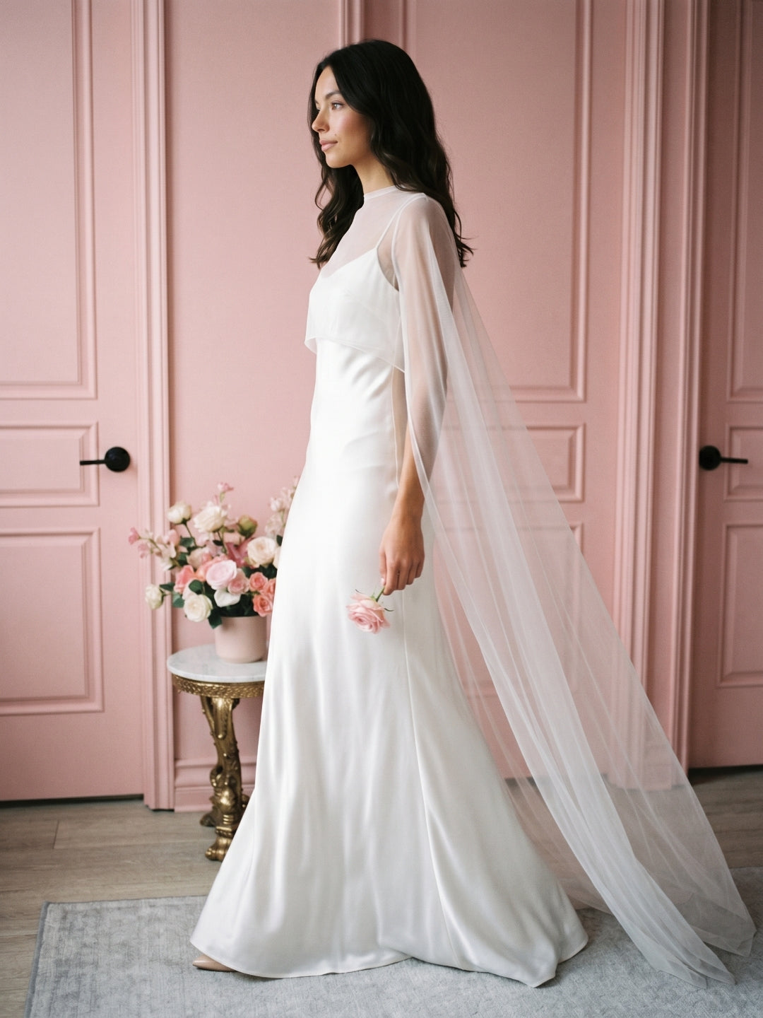 White Satin Sheath Scoop Neck Backless Ankle-Length Prom Dress