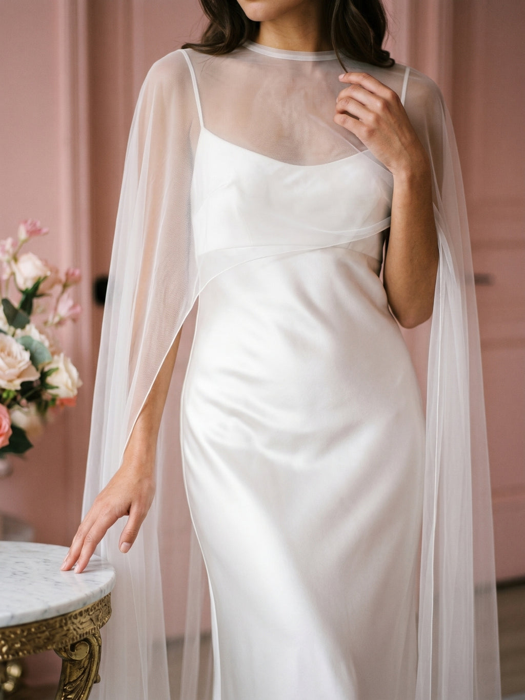 White Satin Sheath Scoop Neck Backless Ankle-Length Prom Dress