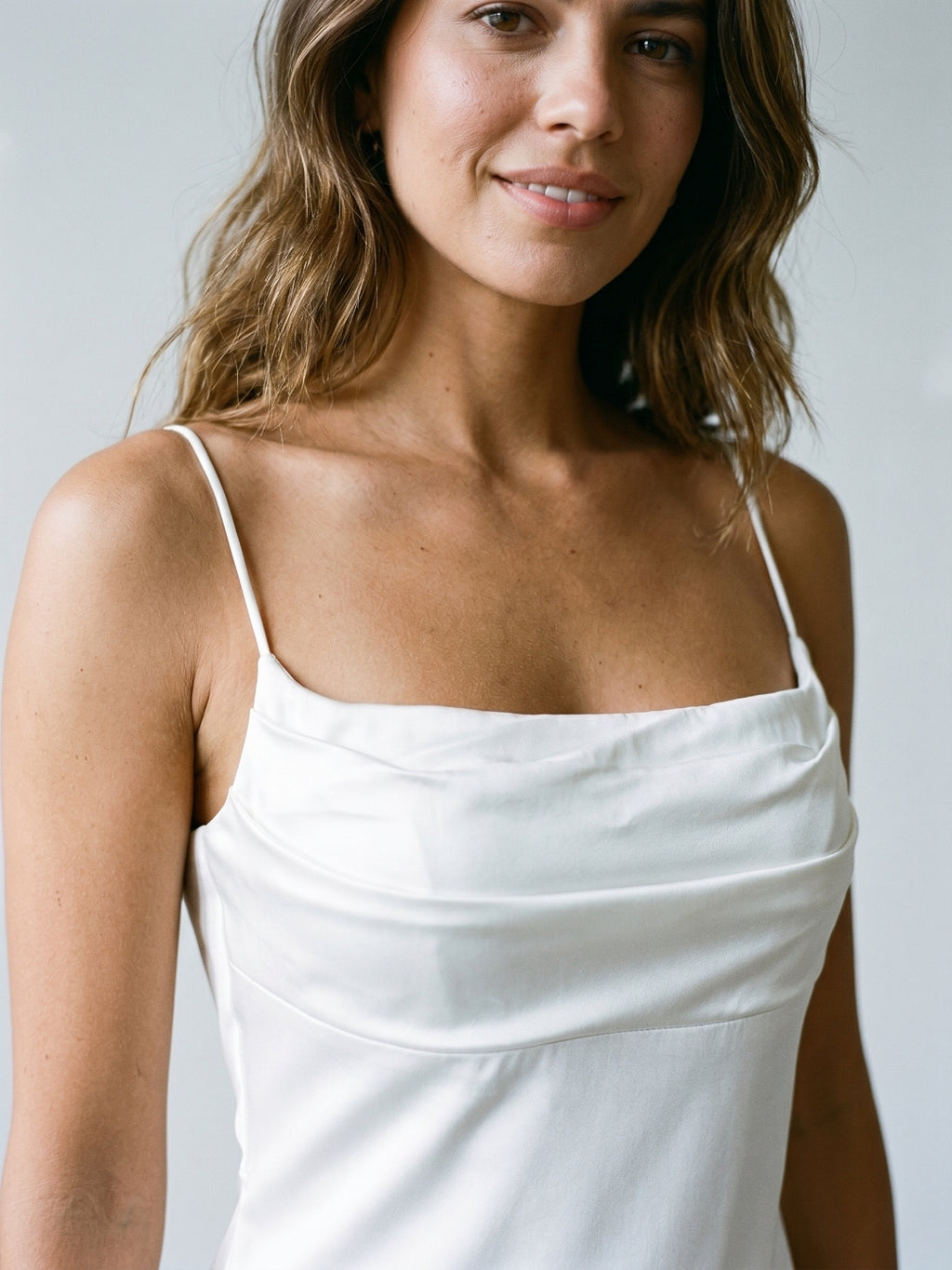 White Stretch Knit Sheath Square Neck Lace-Up Mini Homecoming Dress with Pleats
