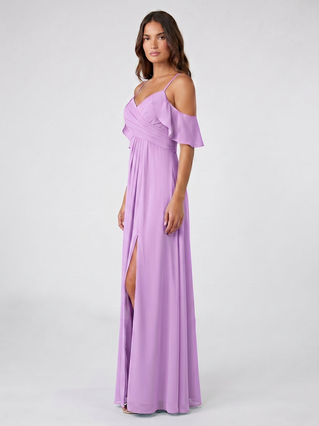 Wisteria Chiffon Empire Sweetheart Back Zip Floor-Length Bridesmaid Dress