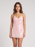 Petal Chiffon A-Line Halter neckline Backless Mini Dress