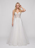 White Tulle A-Line Sweetheart Floor-Length Dress with Embroidered sheer corset bodice