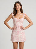 Petal Chiffon A-Line Sweetheart Lace-up Short Dress with Ruffle Straps