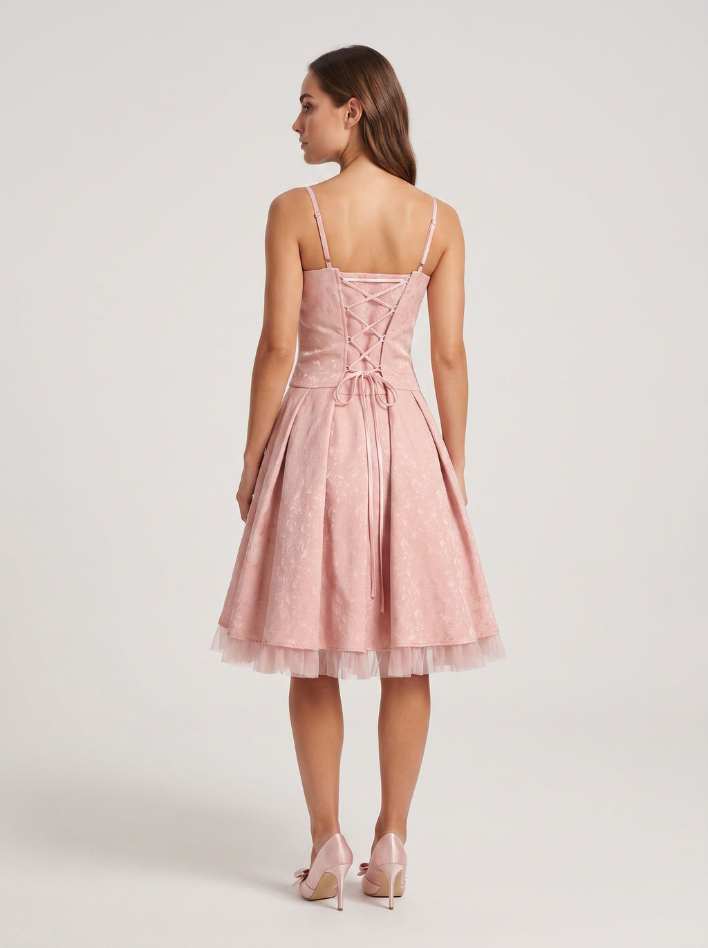 Petal Satin A-Line Sweetheart Lace-up Short Dress with Floral Print