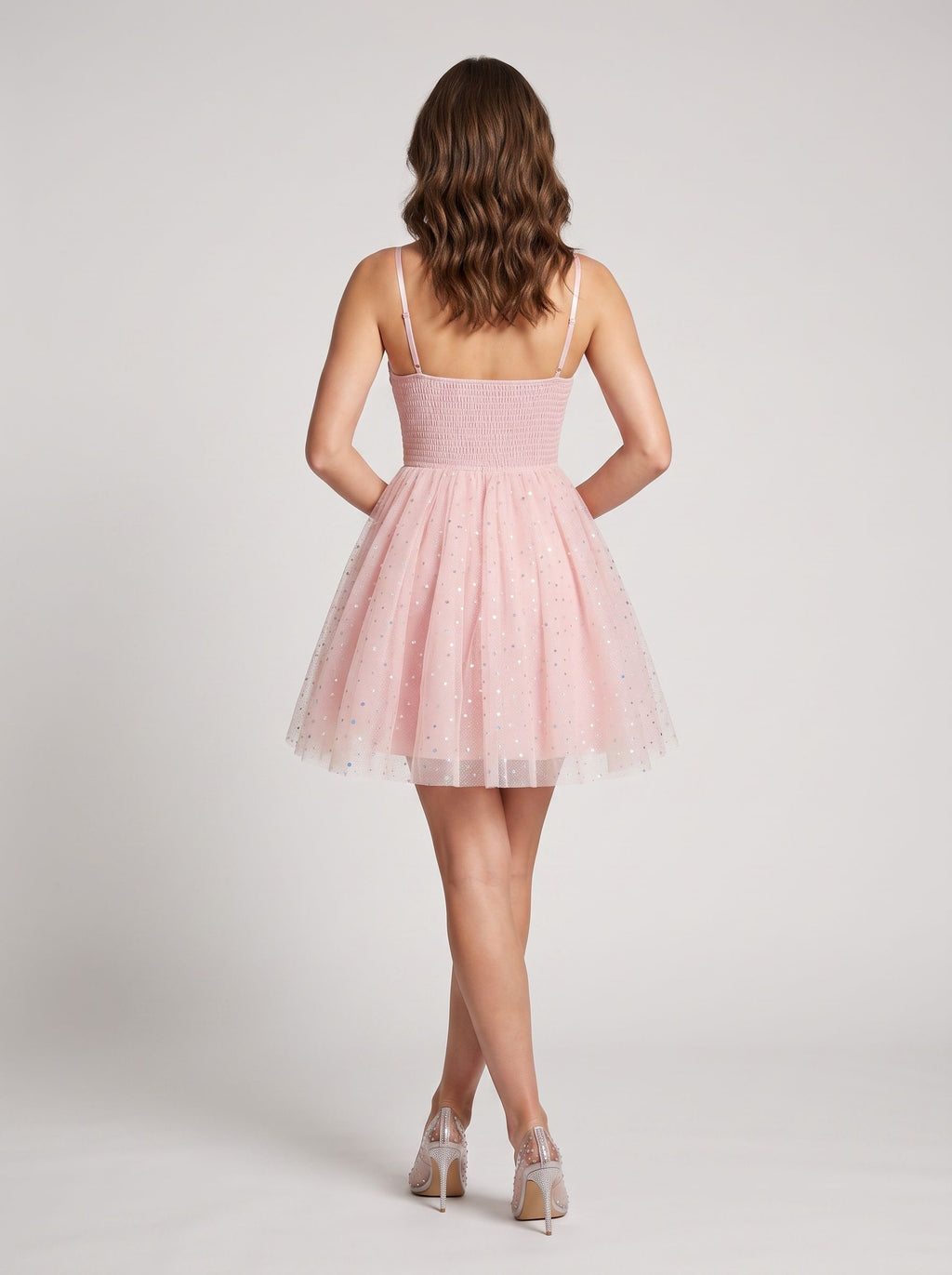 Petal Tulle A-Line Sweetheart Corset Back Short Dress with Ruched Bodice